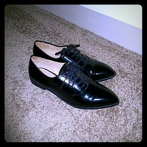 Black Patent Pleather Loafers